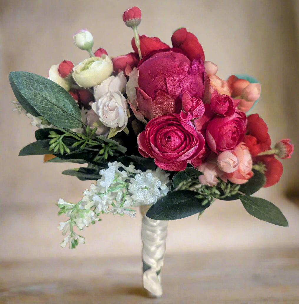 Peony, Ranunculus & Rose Floral Bouquet – Perfect for Any Occasion, Wedding Bouquet, Wedding Flowers, Artificial Forever Blooms,bridal bouquet, bridal flowers, Home Decor