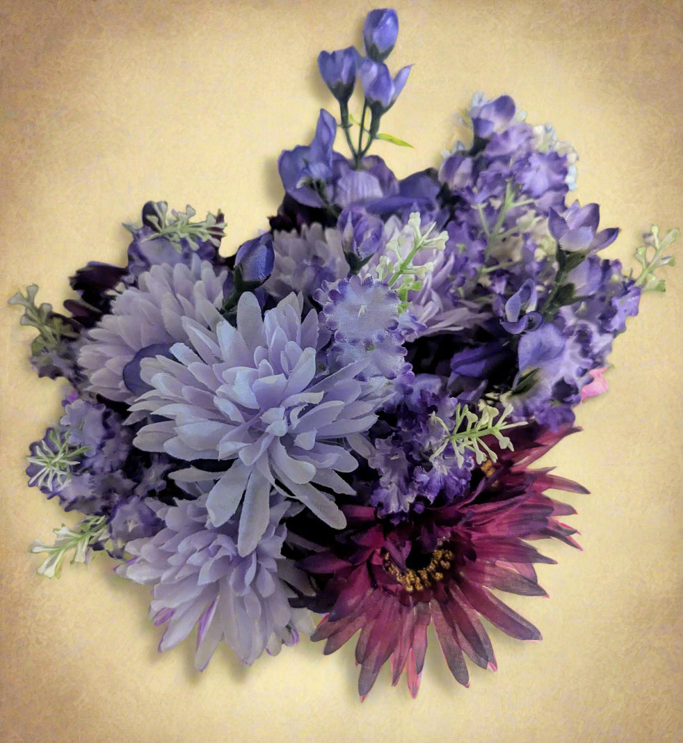 Purple Sunflower Wildflower Bouquet- Perfect for Any Occasion, Rustic Boho Artificial Bouquet, Bridal Bouquet, Wedding Flowers, Wedding Bouquet, Wedding Flowers, Artificial Forever Blooms,bridal bouquet, bridal flowers, Home Decor Home Decor