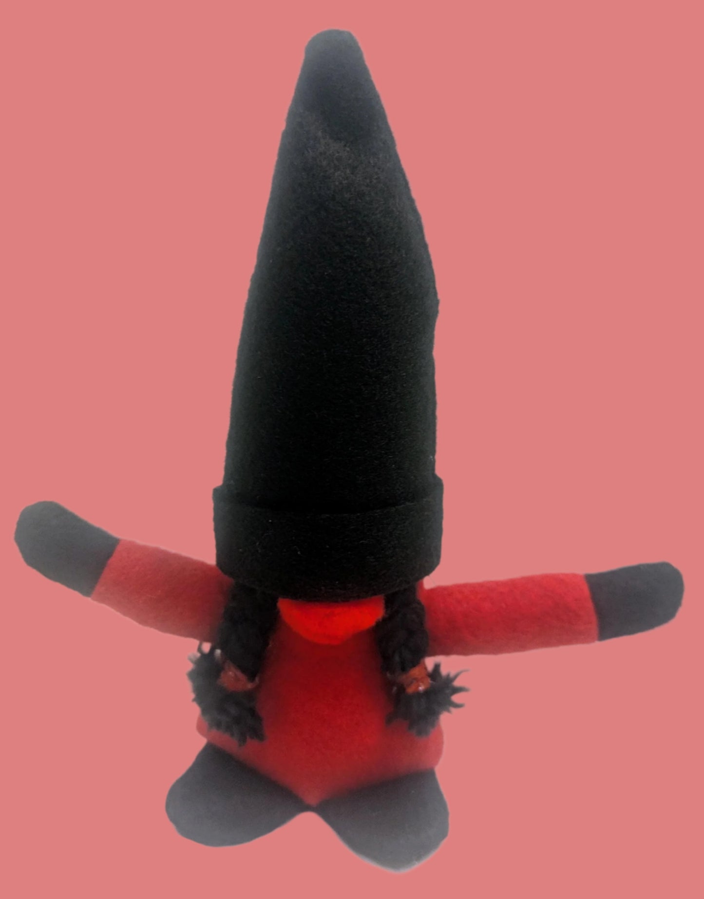 Gothic Red Black Gnome | Unique Shelf Sitter Decor | Dark & Whimsical Home Accent, Home Decor