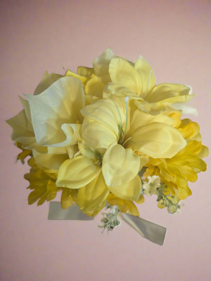 Zinnia, Calla Lily, Mum & Lavender Bridal Flower Bouquet | Yellow Wedding Bouquet – Perfect for Any Occasion, Romantic Bridal Flowers | Wedding Bouquet, Wedding Flowers, Artificial Forever Blooms,bridal bouquet, bridal flowers, Home Decor