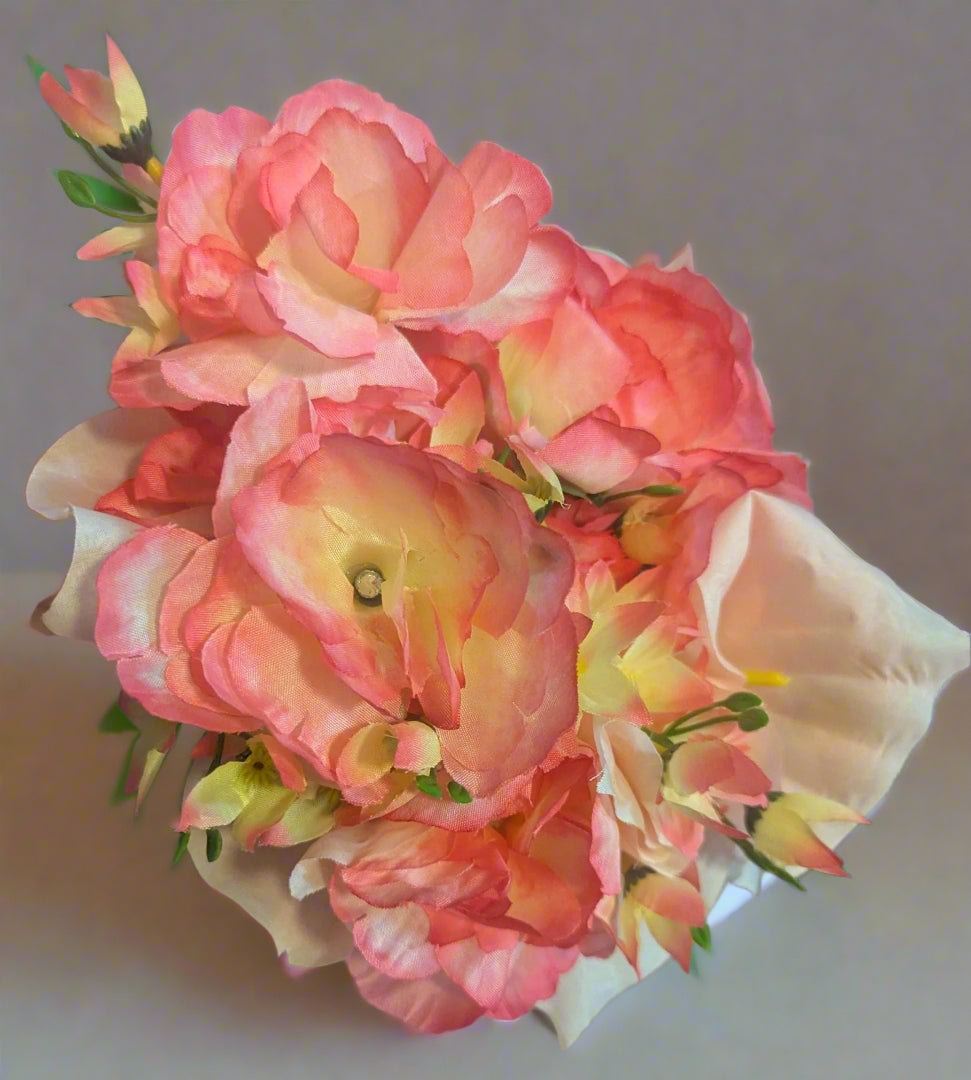 Pink Peony, Calla Lily Rain Lily Bridal Flowers – Perfect for Any Occasion |Pink Wedding Bouquet | Romantic Artificial Wedding Bouquet, Wedding Bouquet, Wedding Flowers, Artificial Forever Blooms,bridal bouquet, bridal flowers, Home Decor