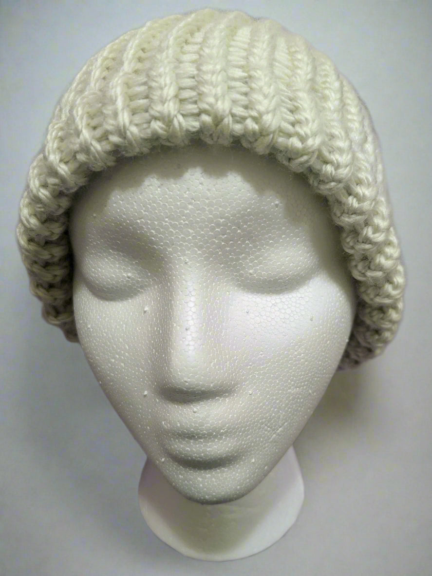 Cream White Knit Beanie - Cozy & Versatile Winter Hat
