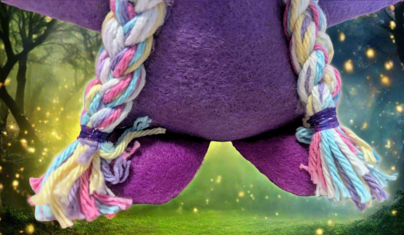 Enchanting Purple Gnome with Colorful Yarn Hair, Whimsical Handcrafted Purple Gnome,Magical Purple Gnome Figurine