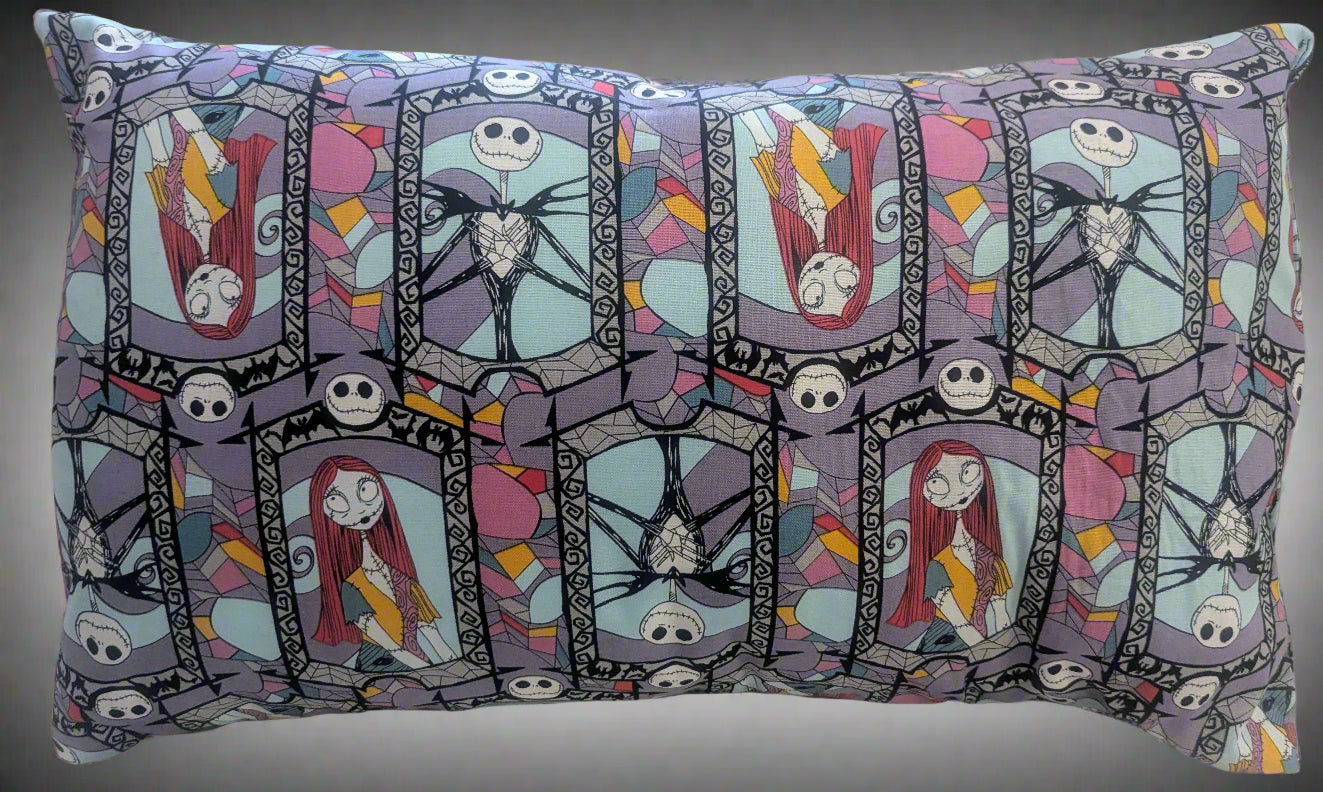 The Nightmare Before Christmas Jack & Sally Pillow,"Simply Meant to Be" Jack Skellington & Sally Throw Pillow,Nightmare Before Christmas Decorative Pillow, Disney Halloween Town Accent Pillow