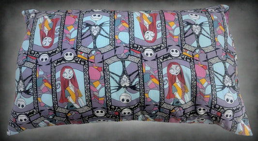 The Nightmare Before Christmas Jack & Sally Pillow,"Simply Meant to Be" Jack Skellington & Sally Throw Pillow,Nightmare Before Christmas Decorative Pillow, Disney Halloween Town Accent Pillow