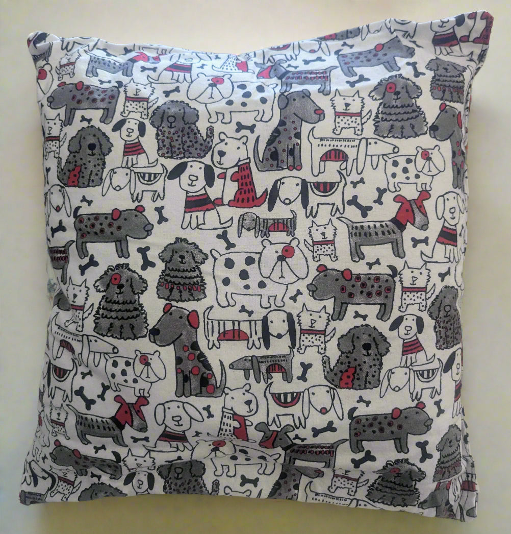 Adorable White and Gray Dogs Throw Pillow, Delightful Canine Companions Accent Pillow, Dog Lover's Decorative Pillow