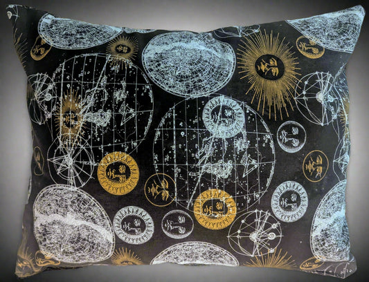 Gothic Moon Celestial Throw Pillow, Mystical Moon Accent Pillow, Witchy Celestial Moon Decorative Pillow, Celestial Moon and Stars Throw Pillow,