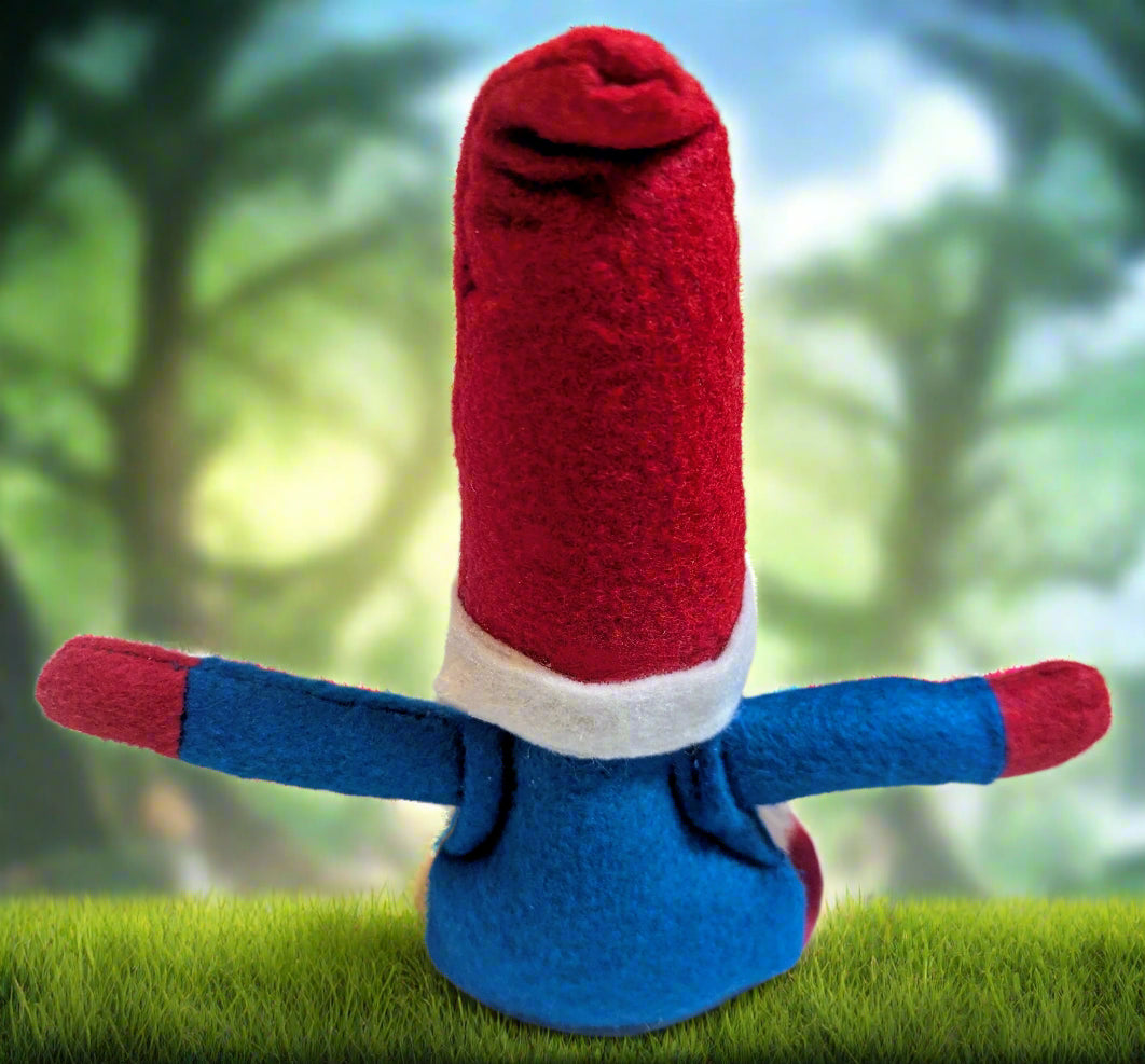 Patriotic Red, White, Blue, Gnome | Handmade Red, White & Blue Decor with Braided Yarn Hair