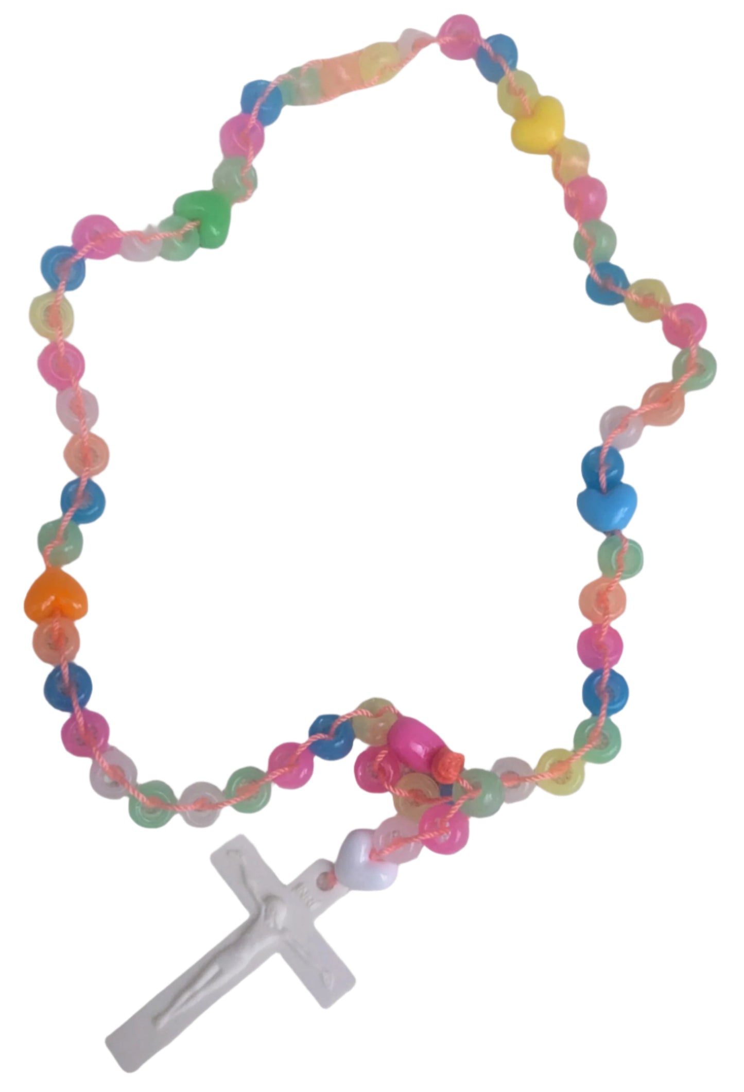Colorful Rosary | blue,yellow,pink, orange,white Catholic Prayer Beads | Unique First Communion Gift