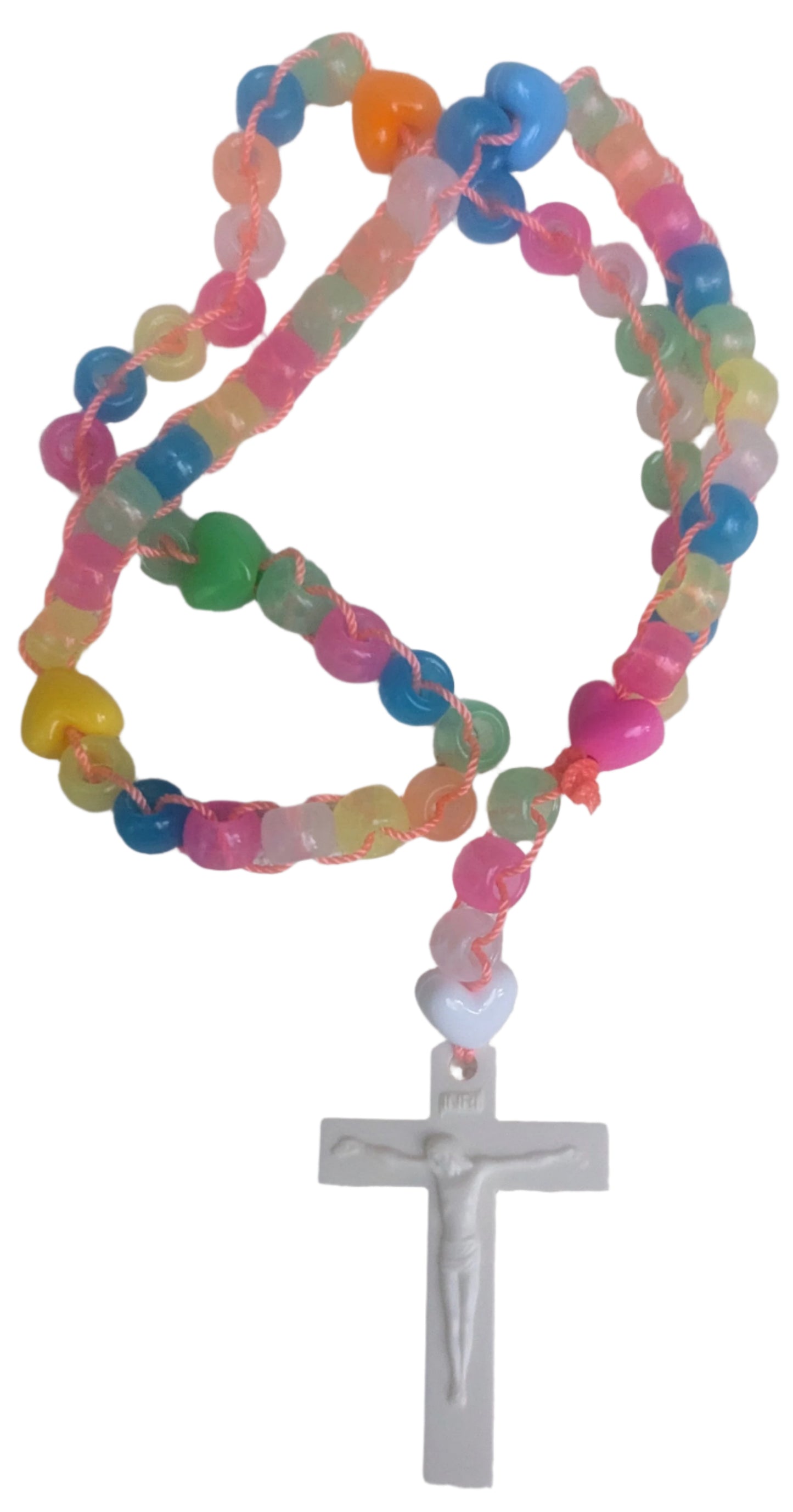 Colorful Rosary | blue,yellow,pink, orange,white Catholic Prayer Beads | Unique First Communion Gift