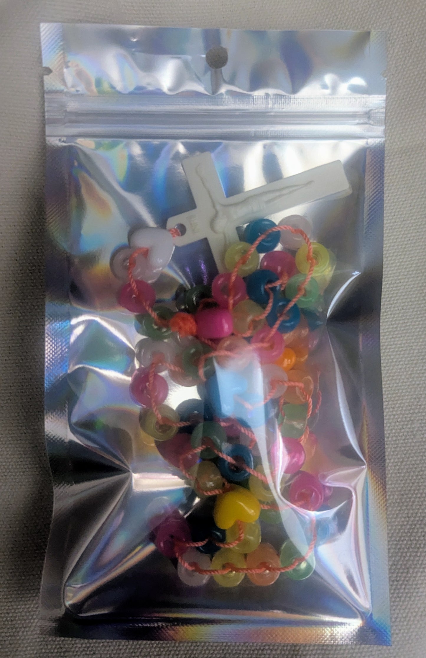 Colorful Rosary | blue,yellow,pink, orange,white Catholic Prayer Beads | Unique First Communion Gift