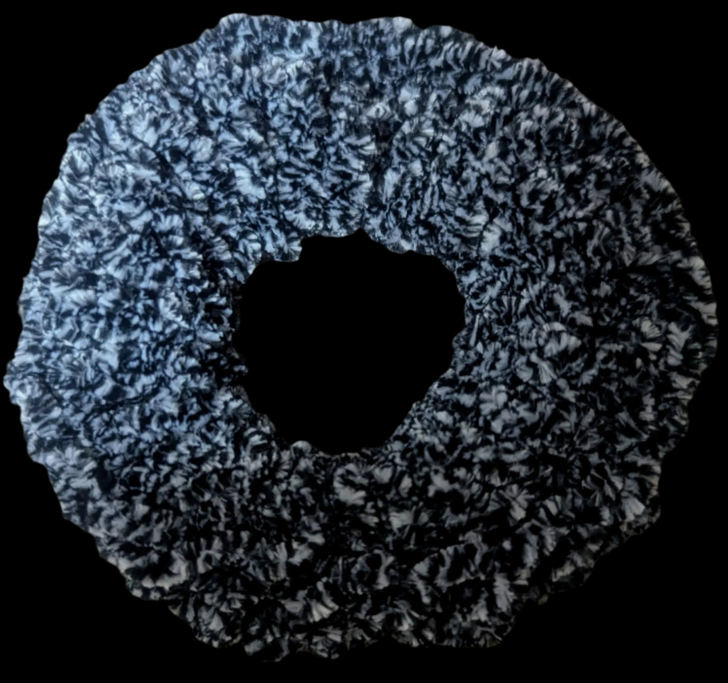 Black, Gray & White Chenille Knit Scrunchie, Handmade Neutral-Tone Chenille Scrunchie,The Monochrome Knit Scrunchie, Soft & Fluffy Black, Gray, and White Hair Tie