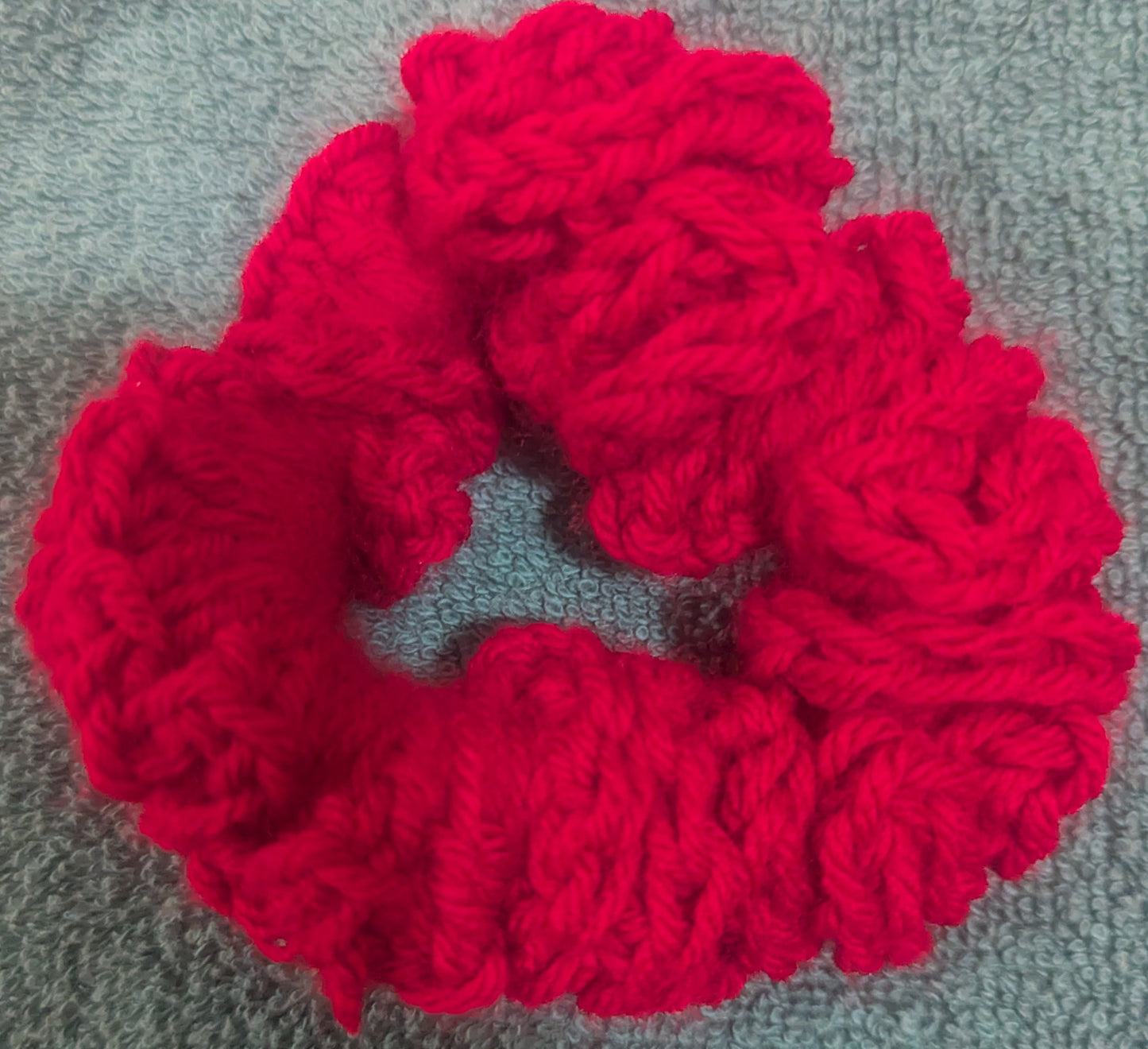 Red Crochet Scrunchie, Red Crochet Scrunchie, Handmade Red Scrunchie,The Scarlet Knit Scrunchie, Bold Red Crochet Hair Tie