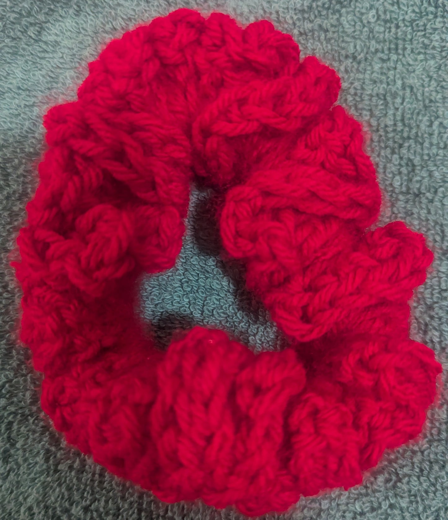 Red Crochet Scrunchie, Red Crochet Scrunchie, Handmade Red Scrunchie,The Scarlet Knit Scrunchie, Bold Red Crochet Hair Tie