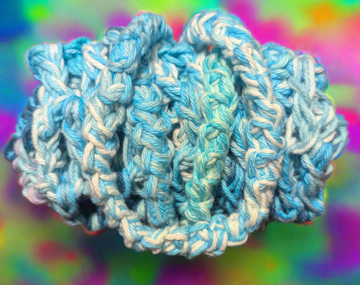 Crochet Blue, Purple & White Water Bottle Holder,Handmade Blue and Purple Water Bottle Carrier,Boho-Style Crochet Bottle Holder