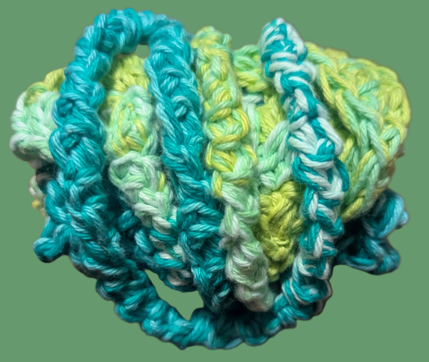 Green & White Crochet 28oz/32 oz Water Bottle Holder