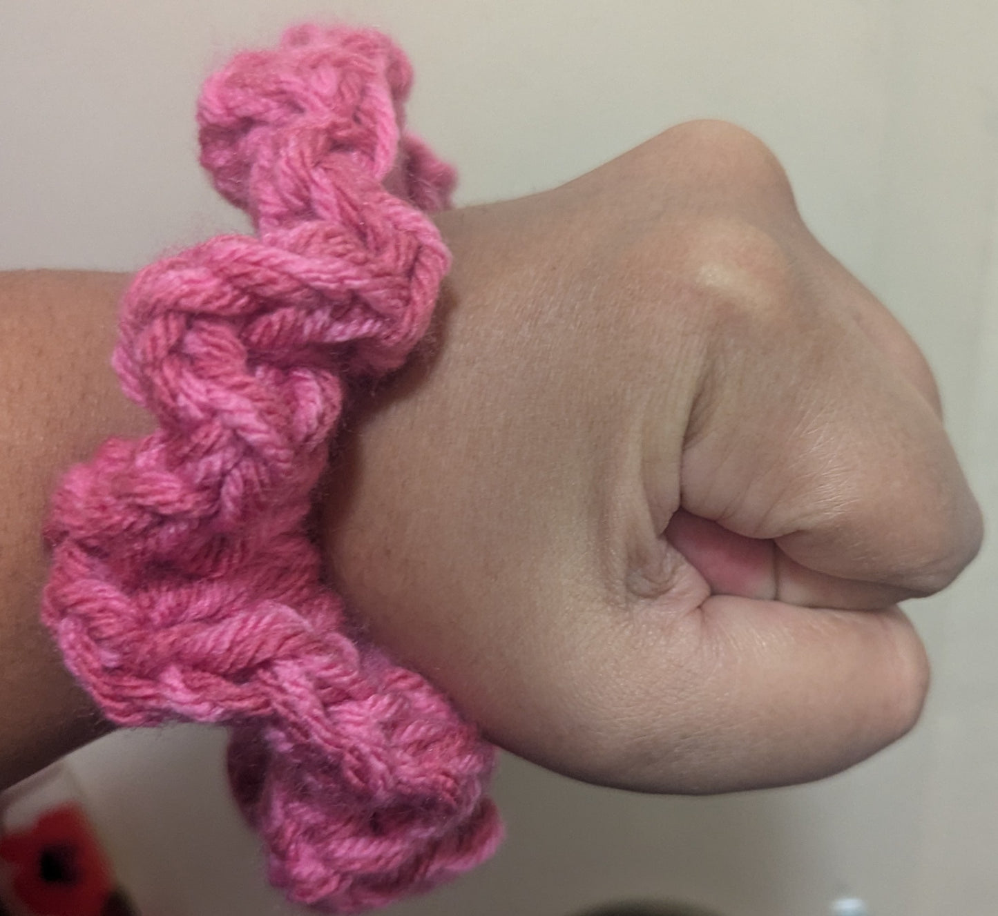 Pink Two-tone Crochet Scrunchie,Pink Two-Tone Crochet Scrunchie,Handmade Pink Two-Tone Scrunchie,Boho Pink Crochet Scrunchie,Two-Tone Hair Accessory,The Pink & White Crochet Hair Scrunchie,