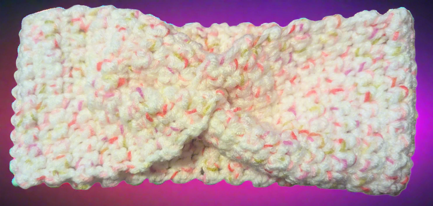 Pink/White/Green/Multi-color Crochet Headband