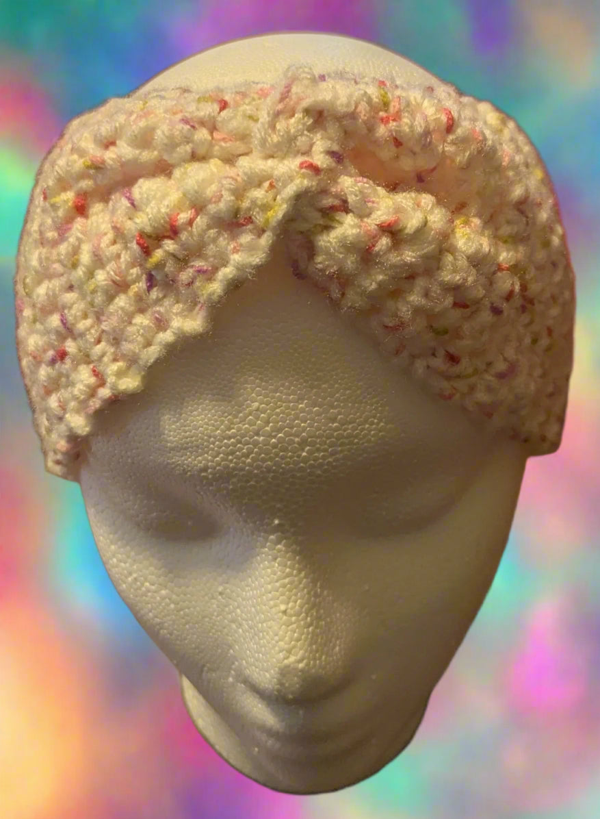 Pink/White/Green/Multi-color Crochet Headband