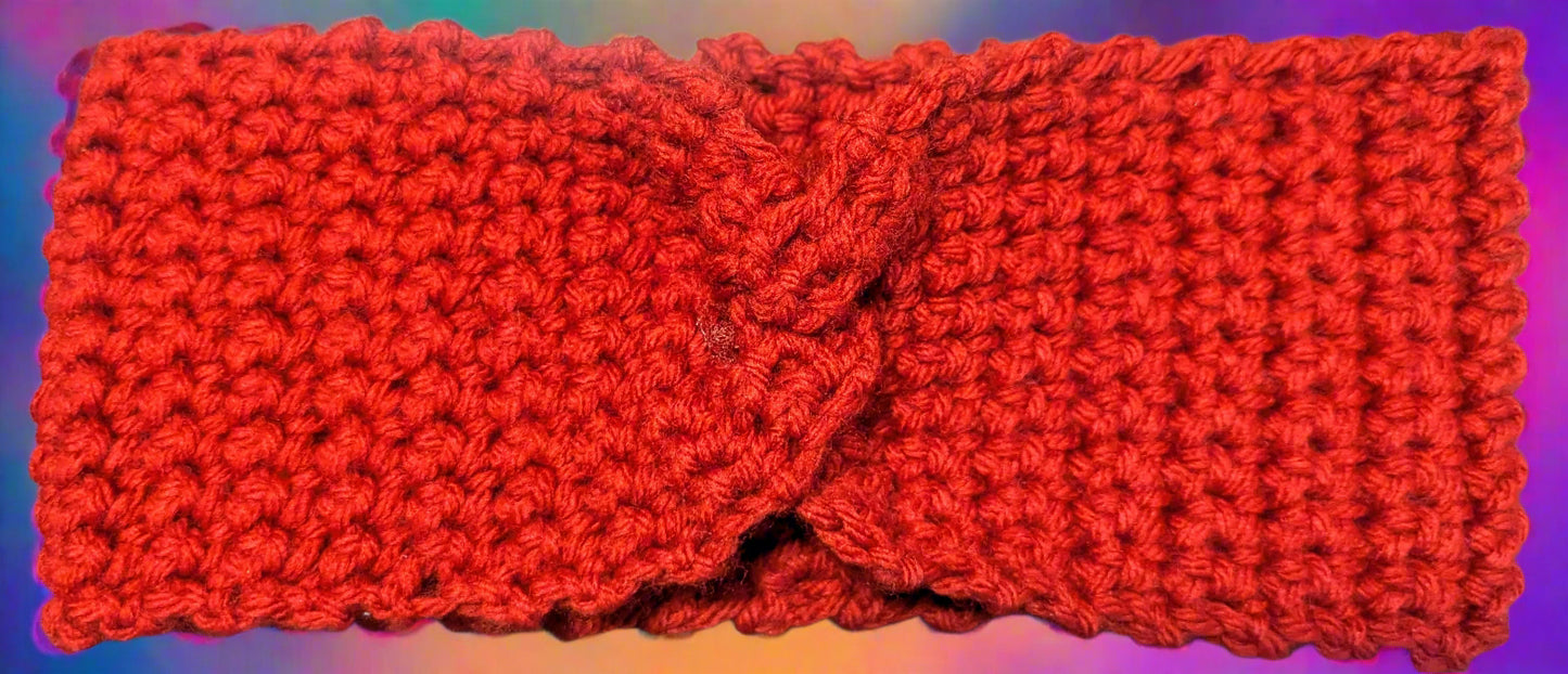 Red Crochet Flower Headband - Handmade Floral Hair Accessory, hair accessories