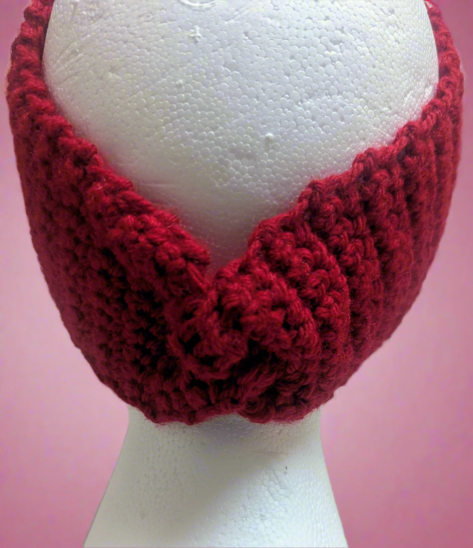 Red Crochet Flower Headband - Handmade Floral Hair Accessory, hair accessories