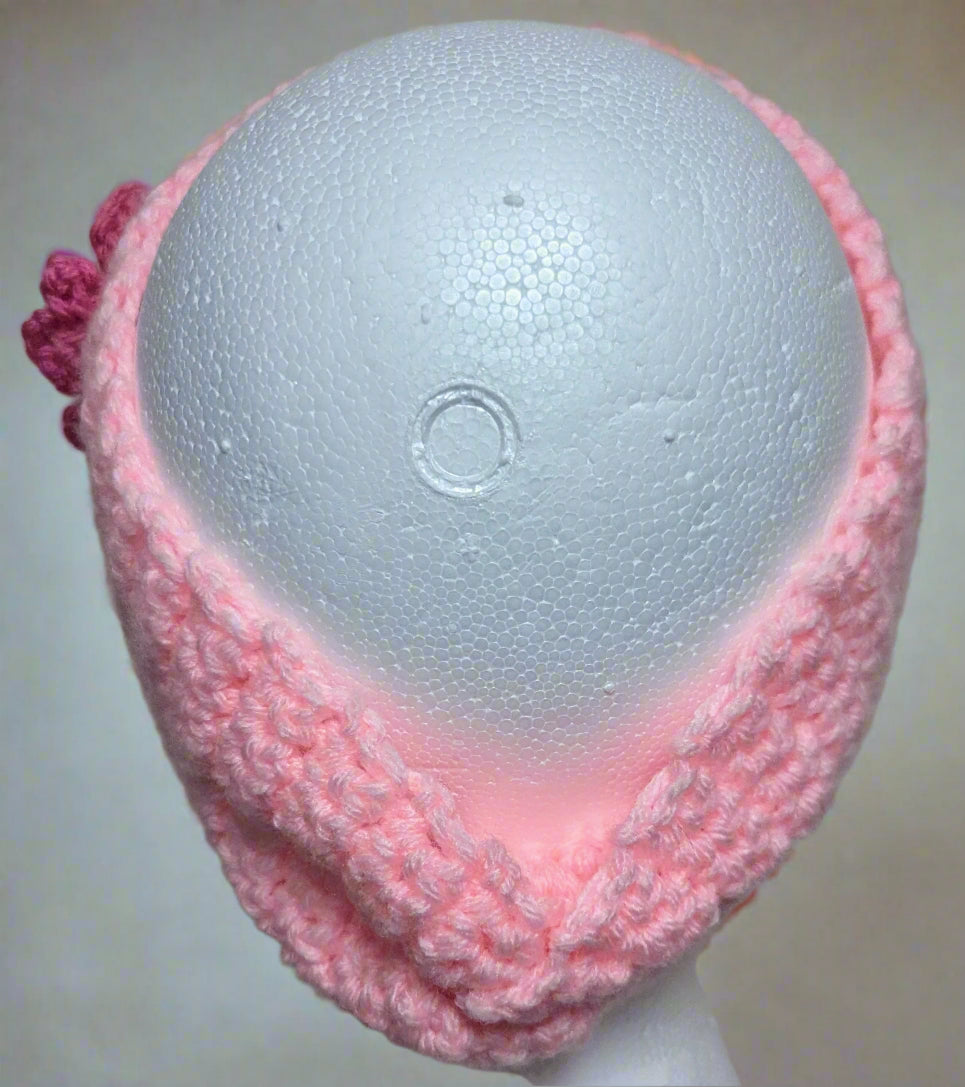 Pink Crochet Flower Headband - Handmade Floral Hair Accessory, hair accessories