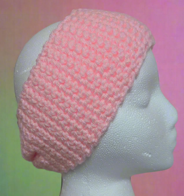 Pink Crochet Flower Headband - Handmade Floral Hair Accessory, hair accessories