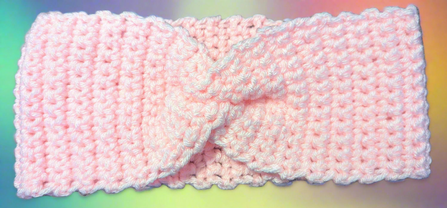 Pink Crochet Flower Headband - Handmade Floral Hair Accessory, hair accessories