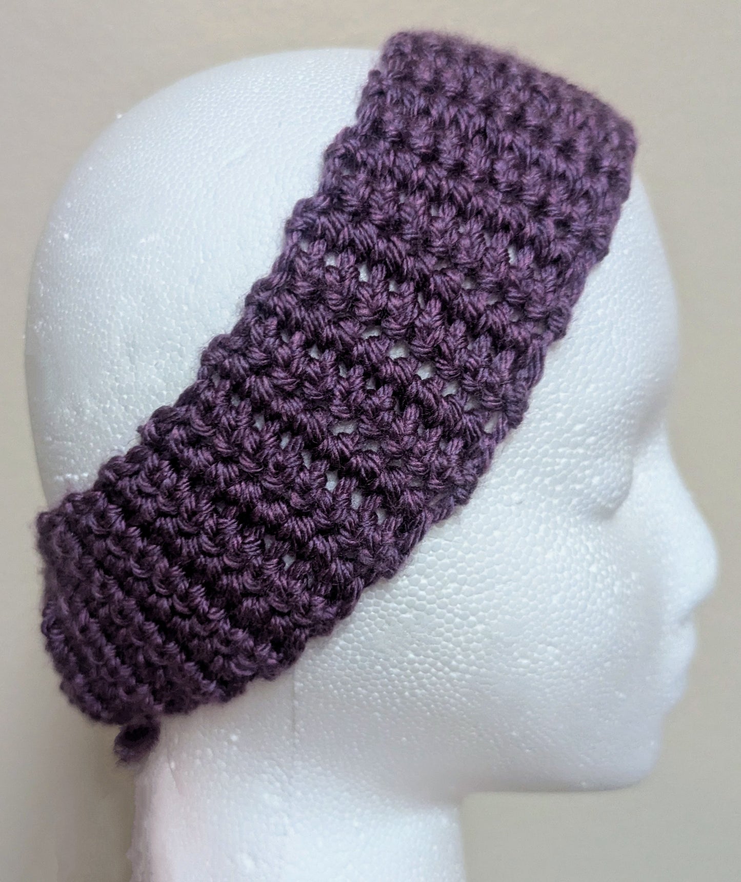 Purple Crochet Flower Headband - Handmade Floral Hair Accessory, hair accessories