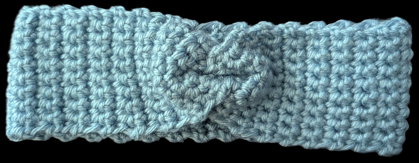 Blue Flower Crochet Headband