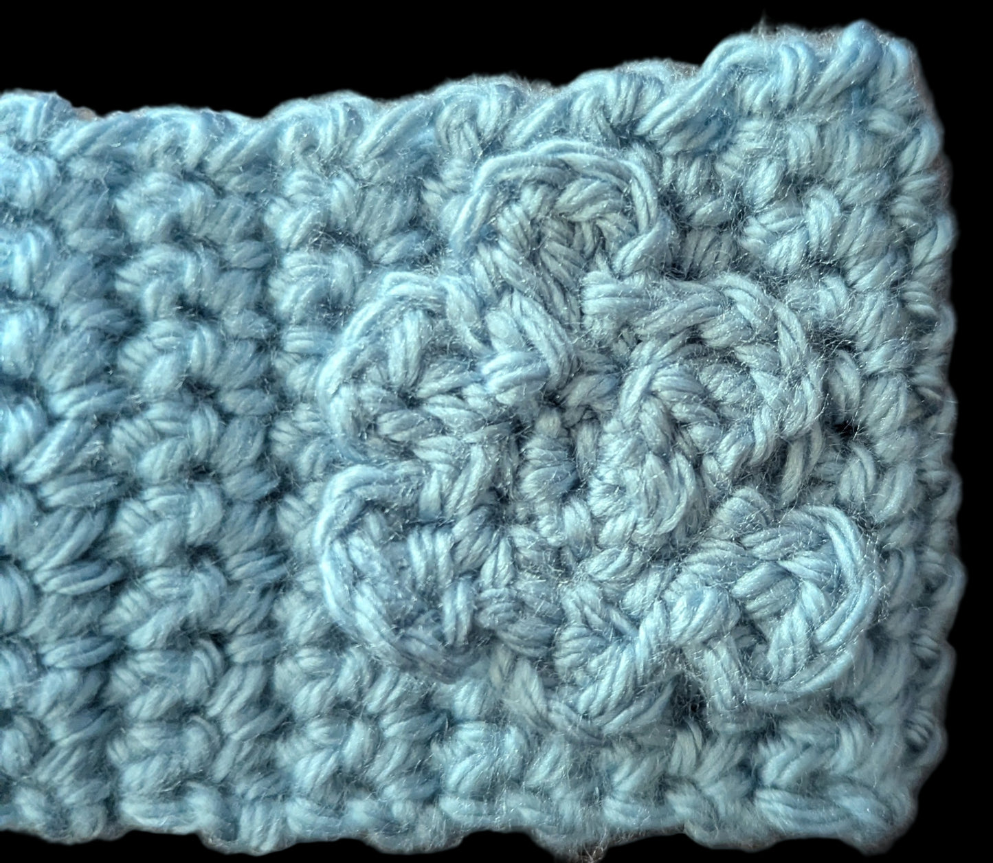 Blue Flower Crochet Headband