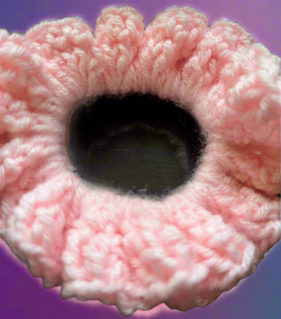 Crochet Scrunchie, Pink, Crochet Hair Scrunchie, Handmade Boho Crochet Scrunchie, Pink Hair Tie, Pink Crochet Scrunchie, Handmade Hair Accessory for Women, Men, Teen, Unisex