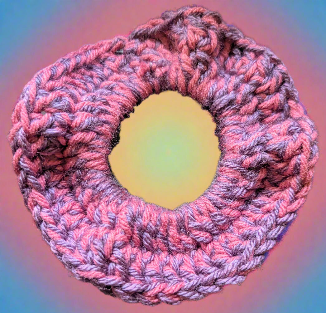 Pink & Purple Crochet Scrunchie - Handmade Hair Accessory
