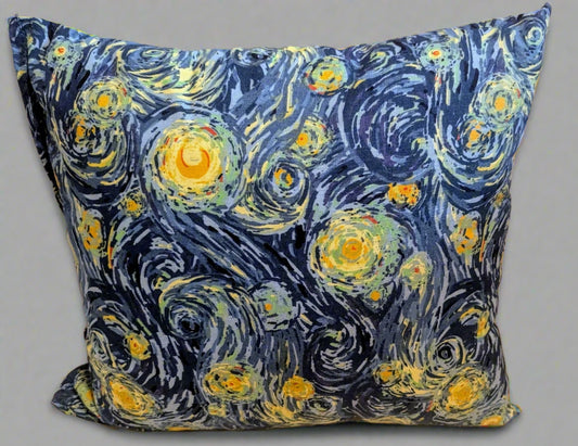 Van Gogh "Starry Night" Throw Pillow, Starry Night Art Print Accent Pillow, Van Gogh Masterpiece Decorative Pillow,