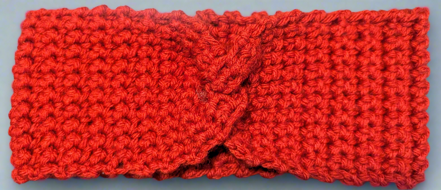 Red Flower Crochet Headband
