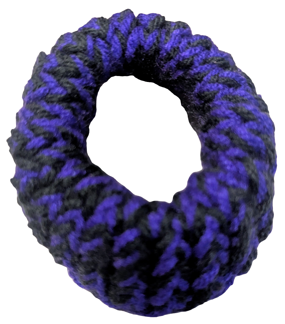 Black & Purple Knit Scrunchie, Black & Purple Knit Scrunchie, Handmade Black & Purple Knit Hair Scrunchie, Gothic Two-Tone Knit Scrunchie, Witchy Knit Scrunchie, Black & Purple