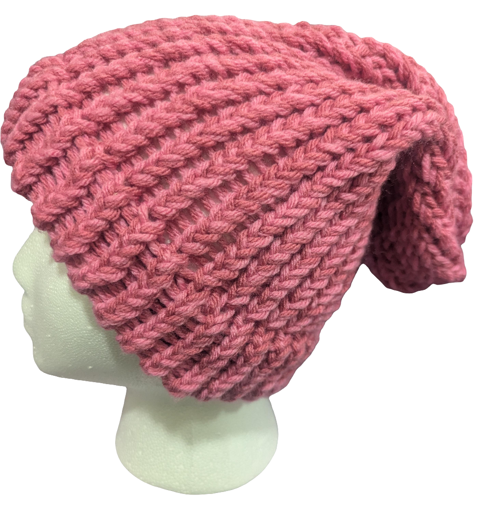 Pink Beanie | Women's Knit Winter Hat | Warm & Cozy Slouchy Cuffed Beanie