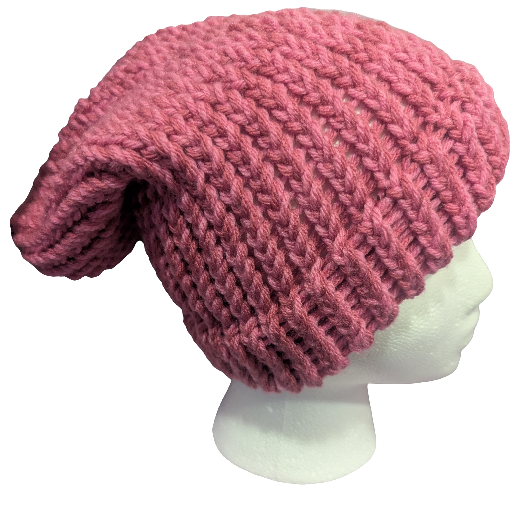 Pink Beanie | Women's Knit Winter Hat | Warm & Cozy Slouchy Cuffed Beanie