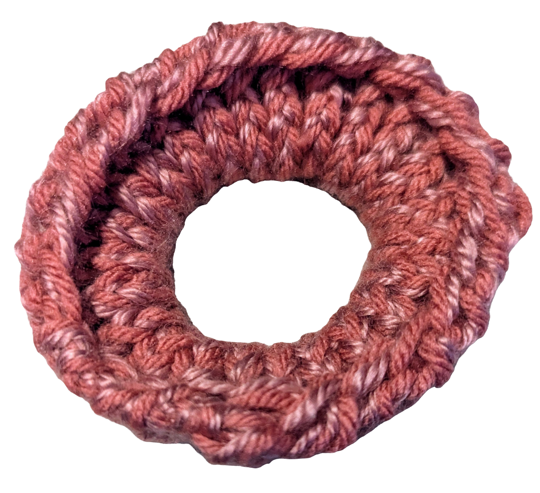 Pink & Plum Knit Scrunchie, Pink & Plum Knit Scrunchie,Handmade Pink & Plum Knit Hair Scrunchie, Two-Tone Knit Scrunchie in Pink & Plum, The Raspberry Fields Knit Scrunchie,