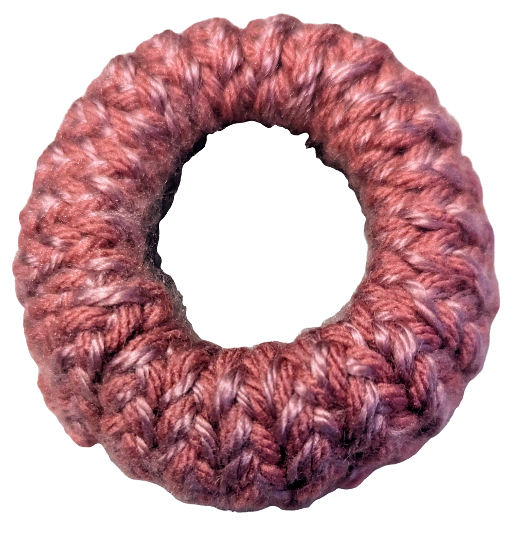Pink & Plum Knit Scrunchie, Pink & Plum Knit Scrunchie,Handmade Pink & Plum Knit Hair Scrunchie, Two-Tone Knit Scrunchie in Pink & Plum, The Raspberry Fields Knit Scrunchie,