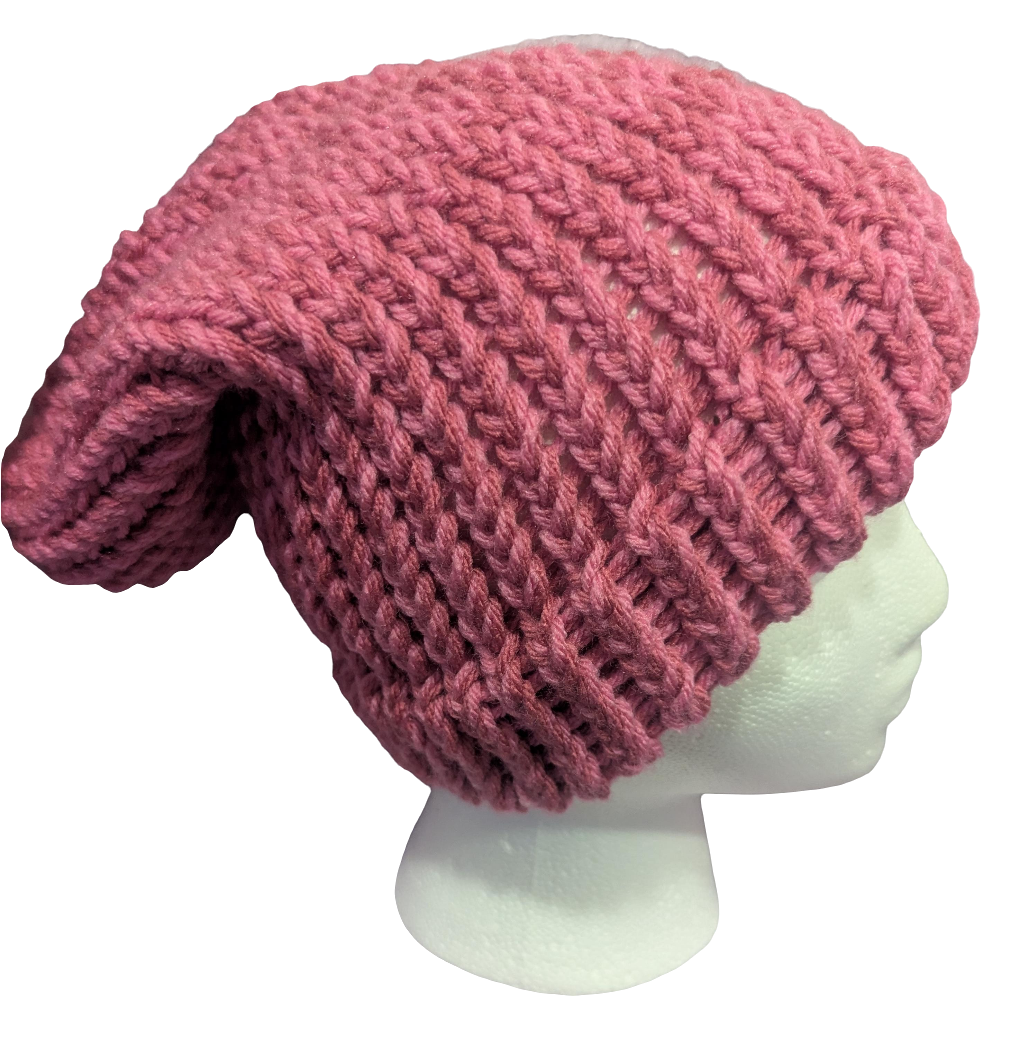 Pink Beanie | Women's Knit Winter Hat | Warm & Cozy Slouchy Cuffed Beanie