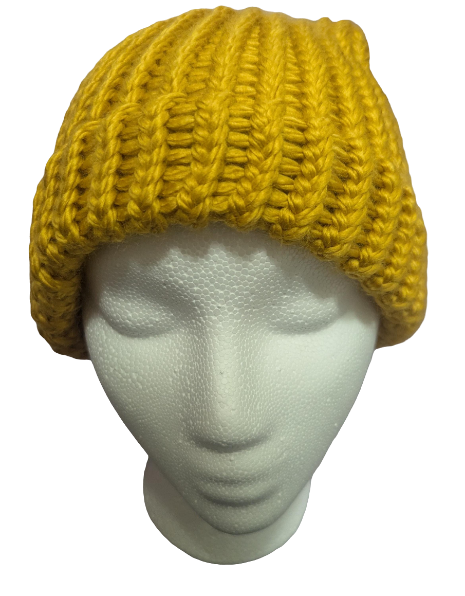 Yellow Beanie | Unisex Knit Winter Hat | Warm & Cozy Sunshine Slouchy Beanie