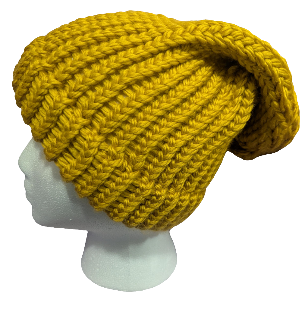 Yellow Beanie | Unisex Knit Winter Hat | Warm & Cozy Sunshine Slouchy Beanie