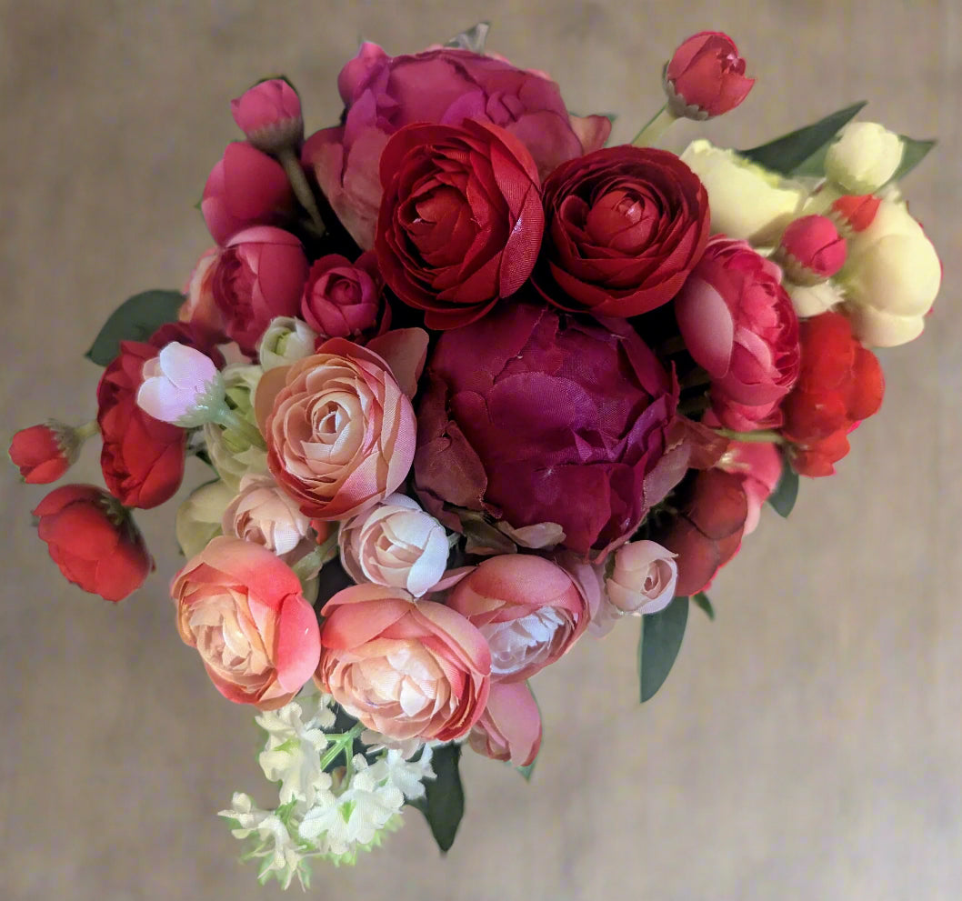 Peony, Ranunculus & Rose Floral Bouquet – Perfect for Any Occasion, Wedding Bouquet, Wedding Flowers, Artificial Forever Blooms,bridal bouquet, bridal flowers, Home Decor