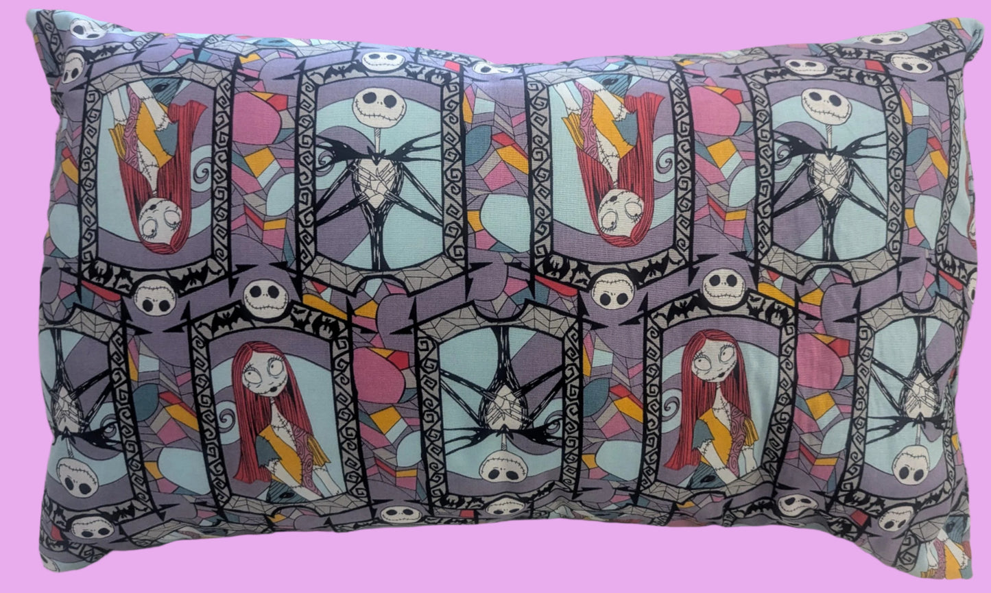 Jack and Sally Pillow | Nightmare Before Christmas Throw Pillow | Disney Gothic Home Decor,Gothic Decor, Disney Spooky Pillow, Home Decor