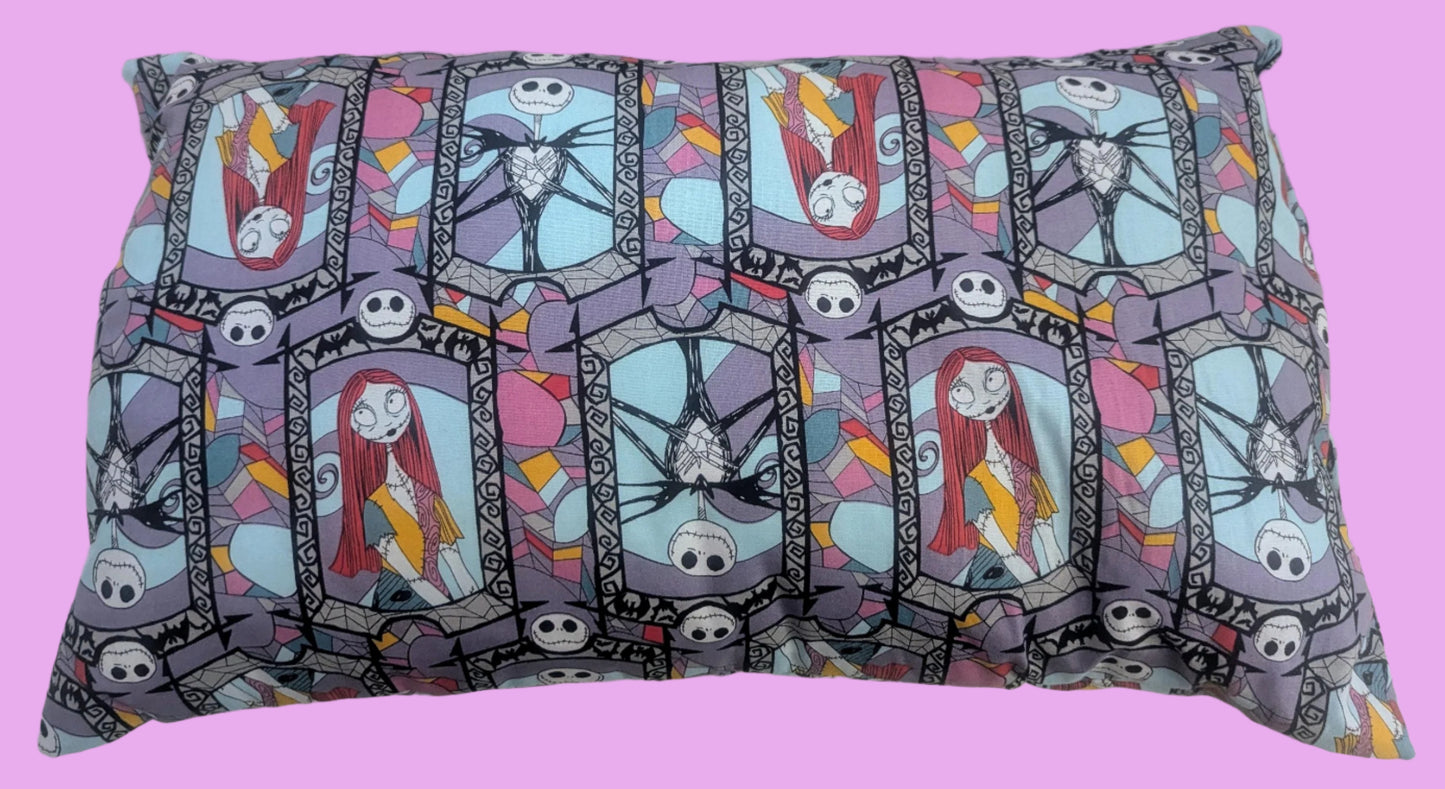 Jack and Sally Pillow | Nightmare Before Christmas Throw Pillow | Disney Gothic Home Decor,Gothic Decor, Disney Spooky Pillow, Home Decor