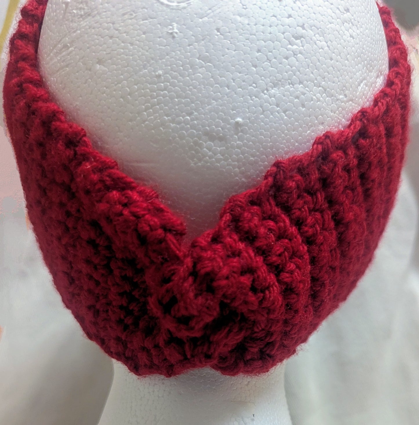 Red Flower Crochet Headband