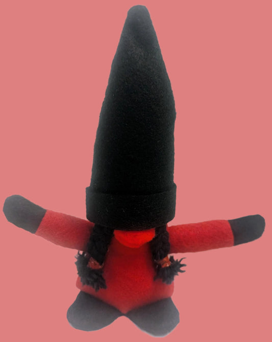 Gothic Red Black Gnome | Unique Shelf Sitter Decor | Dark & Whimsical Home Accent,  Home Decor