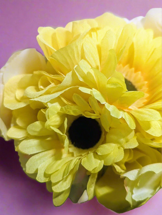 Sunflower, Yellow Rose; Peony Flower Bouquet– Perfect for Any Occasion | Bright Summer Bridal Flowers | Rustic Artificial Bouquet,Wedding Bouquet, Wedding Flowers, Artificial Forever Blooms,bridal bouquet, bridal flowers; Home Decor