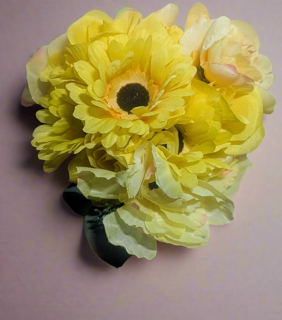Sunflower, Yellow Rose; Peony Flower Bouquet– Perfect for Any Occasion,Bright Summer Bridal Flowers | Rustic Artificial Bouquet,Wedding Bouquet, Wedding Flowers, Artificial Forever Blooms,bridal bouquet, bridal flowers,Home Decor